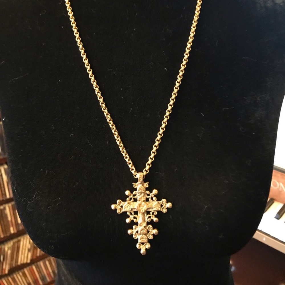Bronze cross necklace